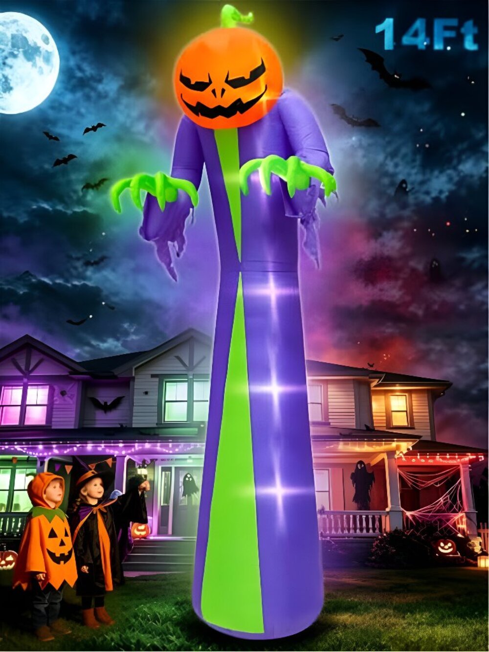 14 FT Giant Halloween Inflatable Pumpkin Outdoor Decorations